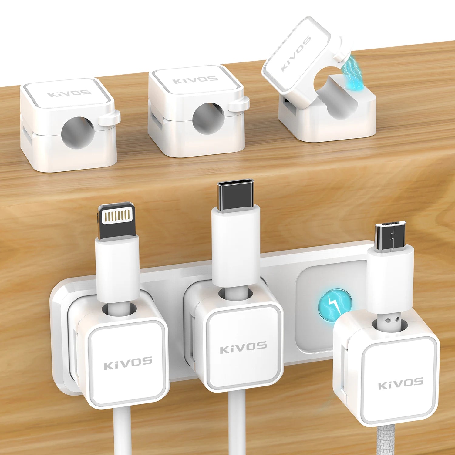 Magnetic cable organizer clips
